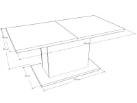 Dobozos Asztal 180x90+40 méretrajz